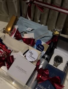 Premium birthday gift hamper for men with shirt watch and perfume